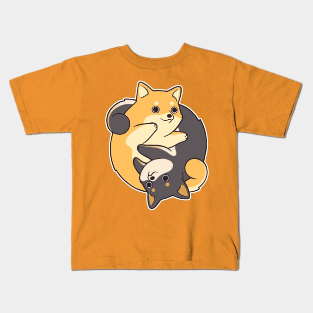 Shiba Yin-Yang Kids T-Shirt by SarahJoncas